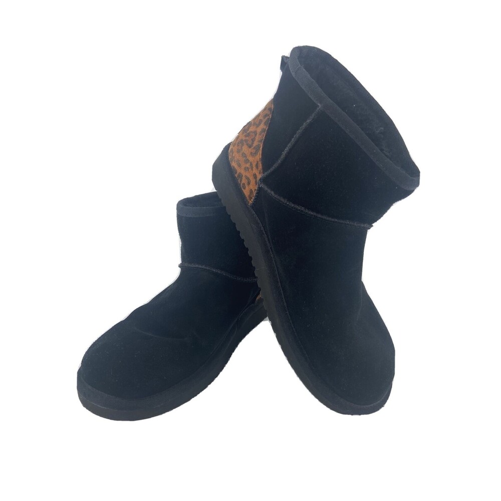 UGG Kookaburra Koola Sz 7 Short Pull On Winter Boot Black Brown Ankle Bootie